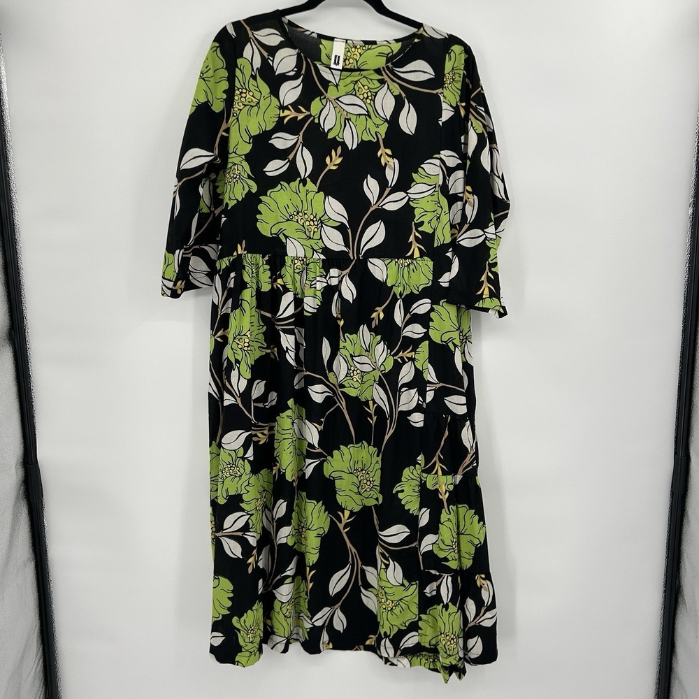 Wendy Trendy Womens Lagenlook Floral Dress One Size Artsy Flowy Resortwear beach